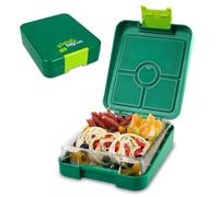Schmatzfatz Boîte à repas Easy Bento enfant - 4 compartiments, sans BPA - Verte