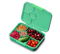 schmatzfatz Boite à Lunch - Bento Box Enfant, 4-6 Compartiments Étanches, Modulaire, Tritan Sans BPA, Lavable au Lave-Vaisselle, Boite Repas Portable, Dark Green Jungle, 20.8 x 4.5 x 15 cm