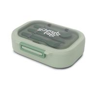 Schmatzfatz Boite Repas À Compartiment - Boite Bento Adulte, Tritan Sans BPA, 3 Compartiments, Couverts Inclus, Étanche, Compatible Lave-Vaisselle, Vert Mousse