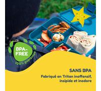 schmatzfatz by Lite Boîte à repas 6 compartiments 20,8 x 4,5 x 15 cm (LxHxP) Tritan extra léger sans BPA