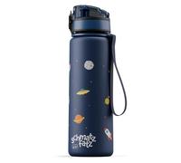 schmatzfatz Gourde Enfant 500ml - Anti Fuite, sans BPA, Design Coloré, Fermeture 1 Clic, Compatible avec Boissons Gazeuses, Facile à Nettoyer, avec Infuseur de Fruits, Navy Space