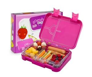 schmatzfatz Lunch Box Enfant, Boite Repas Compartiment, Boite à Lunch Bento Colorée, Boite a Gouter Enfant Sans BPA, Boite Dejeuners Etanche et Lavable au Lave-vaisselle, Boite Dejeuner et Tartine