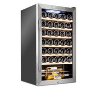 Schmécké Refroidisseur de vin à 34 bouteilles avec serrure, grande cave à vin autonome pour vin rouge, blanc, champagne ou vin mousseux, réfrigérateur numérique à contrôle de la température 41f-64f