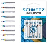 SCHMETZ Combi Allrounder Large | Lot de 10 aiguilles pour machine à coudre pour différents matériaux | épaisseur d'aiguille la plus populaire