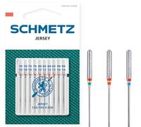 SCHMETZ Aiguilles pour machines à coudre | 10 Aiguilles Jersey | 130/705 H SUK | Grosseur d'aiguille 4x 70/10, 4x 80/12 et 2x 90/14 | convient pour le jersey, les tricots et la bonneterie