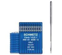 SCHMETZ Lot de 100 aiguilles pour machine à coudre industrielle Système 738 (A) / DBx1 / 287 WH / 16 x 231 | épaisseur d'aiguilles 80/12 | aiguilles à piston rond