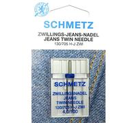 Schmetz 130-705 H-J ZWI Aiguille double pour jeans, épaisseur 4,0/100, largeur des aiguilles : 4 mm