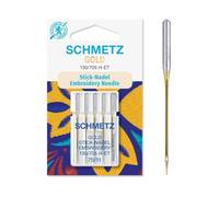 Schmetz Aiguilles couture et broderie 75 (11) or – revêtement titane, chas et rainure extra larges