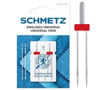 SCHMETZ Aiguilles pour machines à coudre | 2 Aiguilles Jumelles Universelles (Universal) 4,0/80 | 130/705 H ZWI NE 4,0 | convient à toutes les machines à coudre familiales courantes