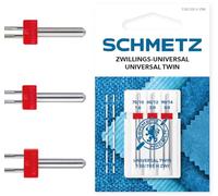 SCHMETZ Aiguilles pour machines à coudre | 3 Aiguilles Jumelles Universelles (Universal) 1,6/70 2,0/80 3,0/90 | 130/705 H ZWI SORT. | convient à toutes les machines à coudre familiales courantes