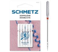 SCHMETZ | 5 Aiguilles pour machines à coudre | Double Chas | 705 DE | Grosseur 80/12 | Convient pour les ourlets décoratifs