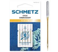 Schmetz Aiguilles couture et broderie 75 (11) or – revêtement titane, chas et rainure extra larges