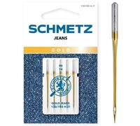 SCHMETZ Aiguilles pour machines à coudre | 5 Aiguilles Gold Jeans | 130/705 H-JT | Grosseur d'aiguille 90/14 | utilisables sur toutes les machines à coudre familiales courantes