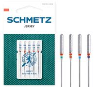 SCHMETZ Aiguilles pour machines à coudre | 5 aiguilles Jersey | 130/705 H SUK | Grosseur d'aiguille 1x 70/10, 2x 80/12, 1x 90/14 et 1x 100/16 | convient pour le jersey, les tricots et la bonneterie