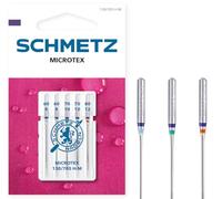 SCHMETZ | 5 Aiguilles pour machines à coudre | Microtex | 130/705 H-M | Grosseur 60/8-80/12 | Convient pour les tissus particulièrement denses ou fins