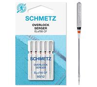 SCHMETZ Aiguilles pour machines à coudre | 5 aiguilles Overlock/surjeteuse| ELx705 SUK CF et SY 2022 | Grosseur d'aiguille 80/12