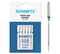 SCHMETZ Aiguilles pour machines à coudre | 5 Aiguilles Overlock/surjeteuse | ELx705 et SY 2022 | Grosseur d'aiguille 5x 90/14
