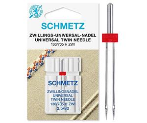 Schmetz Aiguilles doubles pour machine à coudre - Taille : 2,5/80 (3 paquets)
