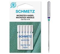 Schmetz Aiguilles pour machine à coudre (89 types/tailles) Enfile-aiguille inclus, 3 Packets For The Price Of 2, Microtex 70/10