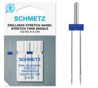 Schmetz Aiguilles pour machine à coudre (89 types/tailles) Enfile-aiguille inclus, 3 Packets For The Price Of 2, Twin Stretch 4.0/75 + Threader
