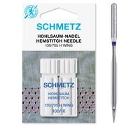 Schmetz Aiguilles pour machine à coudre (89 types/tailles) Enfile-aiguille inclus, Single Packet, Hemstitch / Wing 100/16 + Threader