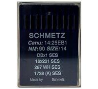 Schmetz Aiguilles pour machine à coudre industrielle : 16 x 231 SES Ball Point/Jersey - 90/14 (lot de 10) + enfile-aiguille (paquet unique)