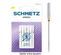 SCHMETZ Aiguilles pour machines à coudre | 5 Aiguilles Stretch | 130/705 H-S | Grosseur d'aiguille 5x 75/11 | convient pour le traitement de tissus élastiques