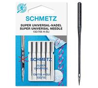 SCHMETZ Aiguilles pour machines coudre | 5 Aiguilles Super Universal | 130/705 H-SU | Grosseur d'aiguille 100/16 | Le revtement Glissant Anti-adhrence rduit Les rsidus de colles sur lAiguille