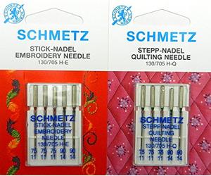 SCHMETZ Assortiment de 10 aiguilles à broder et aiguilles à surpiqûre pour patchwork 130/705