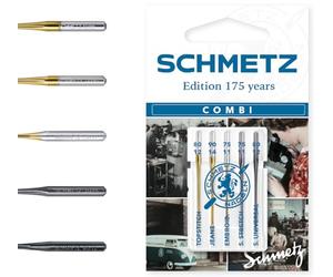 SCHMETZ | Combi-Box „175 years“ | Mix | 5 Aiguilles pour machine à coudre | 130/705 H Mix | kit découverte