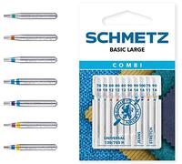 SCHMETZ | Combi-Box Basic Large | Mix | 10 Aiguilles pour machine à coudre | 130/705 H XVS | Universal / Jeans / Stretch