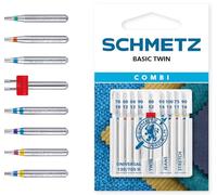 Schmetz Aiguilles pour machine à coudre Combi-Box Basic Twin 130/705 H KNS 9 aiguilles Assortiment