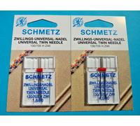 Schmetz Double Aiguile Piston Plat 1,6 - 4.0 MM Force 80 pour Machine à Coudre
