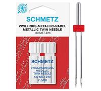 SCHMETZ Aiguille pour machines à coudre |1 Aiguille Double Metallic 2,5/80 | Système 130 MET ZWI NE 2,5 | convient pour la couture avec des fils métallisés