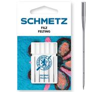 SCHMETZ | Feutre | 100/16 | 5 Aiguilles pour machine à coudre | 18x38x1 | aiguilles spéciales | pour feutrage décoratif | utilisables sur certaines machines à feutrer