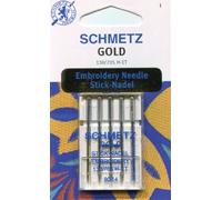 Schmetz Gold Titanium Lot de 5 aiguilles à broder 90/14 (plus épais)