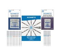 SCHMETZ Lot d'Aiguilles Universelles pour Machine à Coudre, Jean/Denim et 1 Guide de Poche ABC