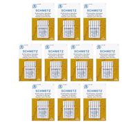 SCHMETZ Lot de 10 aiguilles de précision pour machine à coudre à broder, taille 75/11, cartes à 5 aiguilles