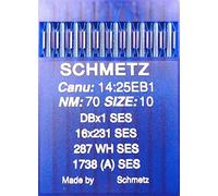Schmetz Lot de 10 aiguilles pour machine à coudre 287 WH SES 70