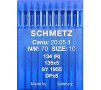 SCHMETZ Lot de 10 aiguilles rondes pour machine à coudre System 134 (R) Industrie St. 70