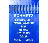 SCHMETZ Lot de 10 aiguilles rondes pour machine à coudre - Système B-27 - Industrie St. 80