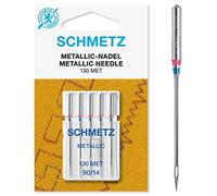 Schmetz Lot de 5 aiguilles métalliques pour machine à coudre 130 MET (90/14)