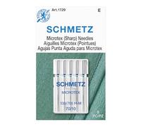 SCHMETZ Microtex Aiguilles pointues pour machine à coudre - Fournitures de matelassage et de surpiqûre, taille 70/10, carte à 5 aiguilles, lot de 1