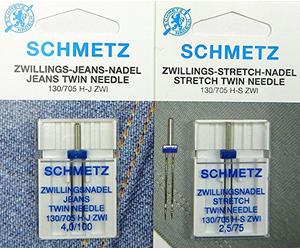 SCHMETZ Stretch Zillings Twin Aiguille 2,5/75 // Jeans jumeaux 4,0/100 / Système 130/705