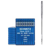 SCHMETZ Lot de 100 aiguilles pour machine à coudre industrielle System UY 128 Gas / TVx3 / 149 x 3/1280 | épaisseur d'aiguille 90/14 | aiguilles à piston rond