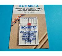 Schmetz Aiguille pour machine à coudre 130/705 H ZWI 2.0 Double Universal Grosseur 2.0/80