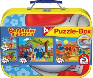 Schmidt - 55594 - Puzzle - Benjamin L'Elephant - Coffret de Puzzles 2X26 - 2X48 Pièces