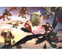 Schmidt 56547 Dragons, Cavaliers de Dragons en Action, Puzzle de 100 pièces