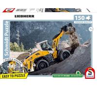 Schmidt Spiele 56551 Liebherr, chargeuse sur pneus L526, Puzzle pour Enfants de 150 pièces en Carton d'herbe