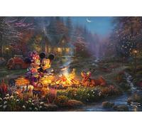 Schmidt-Spiele Puzzle 56558 Thomas Kinkade Disney Mickey et Minnie Sweetheart Campfire 200 pièces